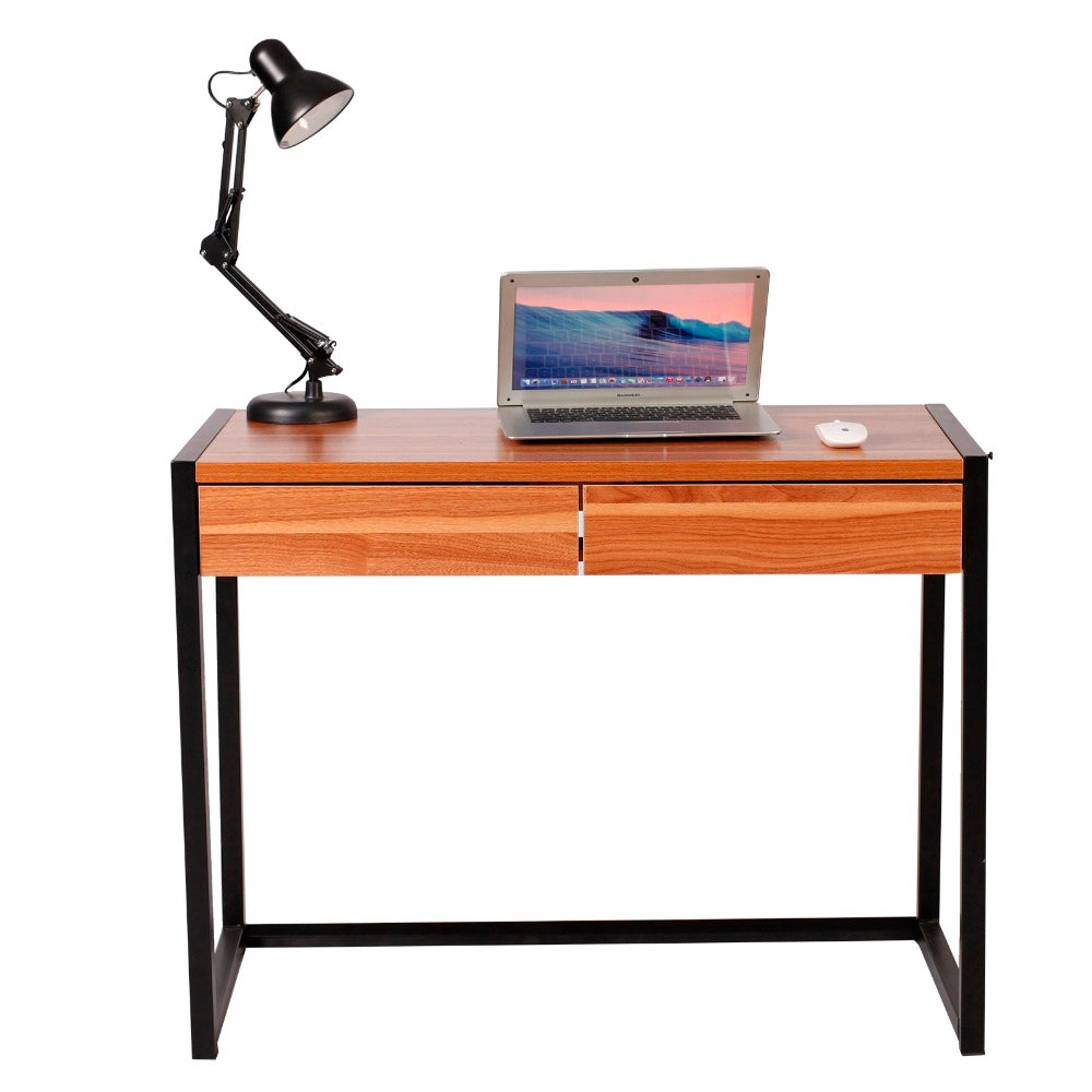 Bureau moderne avec étagère en bois et acier 100 X 50 X 76